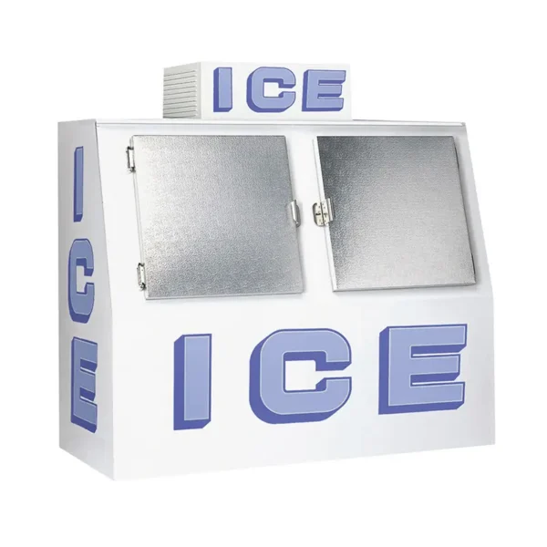 Aluminium slant front face ice merchandiser ice bag storage freezer（2 Doors）